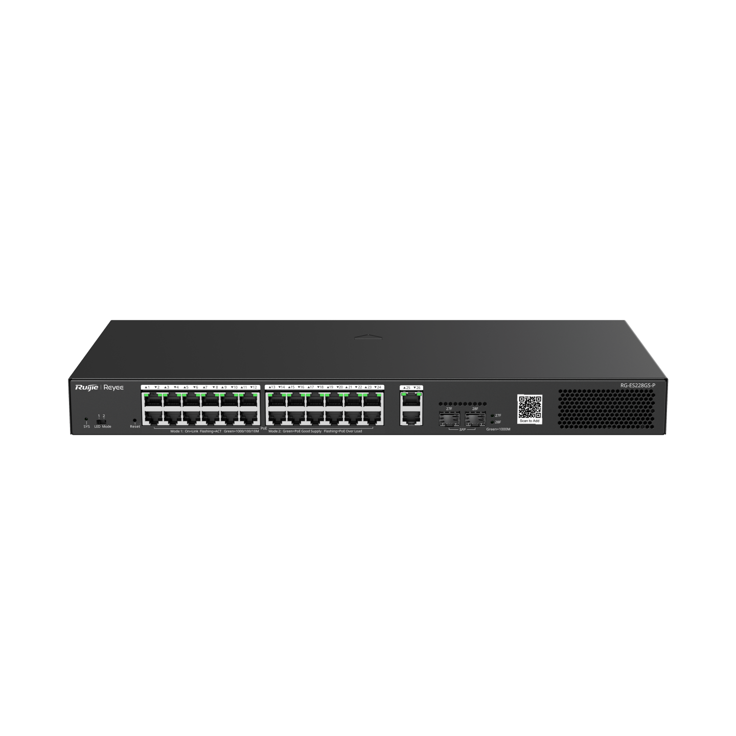RG-ES228GS-P 28-Port Gigabit Smart Cloud Managed PoE Switch